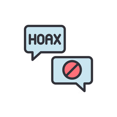 Fake news colored icons, minimalist vector illustration ,simple transparent graphic element .Isolated on white background