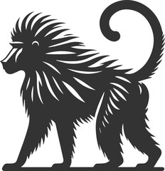 Animal vector baboon silhouette