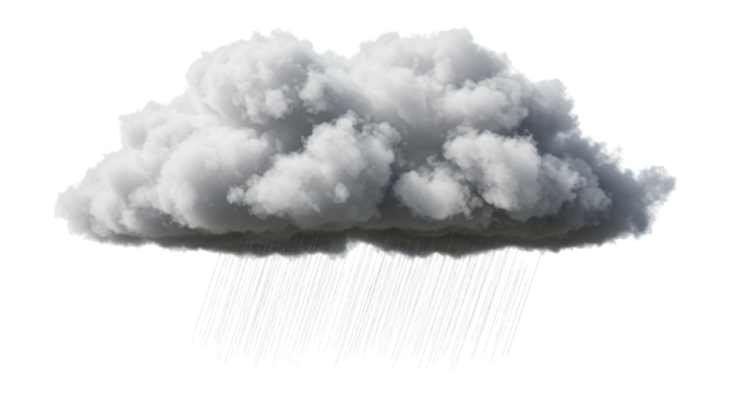 Isolated Heavy Rain Cloud with Falling Rain