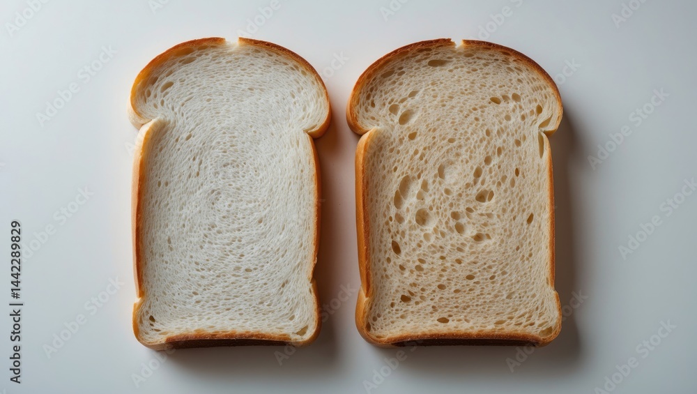 Poster overhead shot of sliced bread isolated on white with clipping path