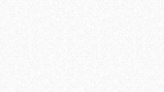 Binary computer code. Seamless code stream vector background. Tech pattern 01 digital code grey texture.