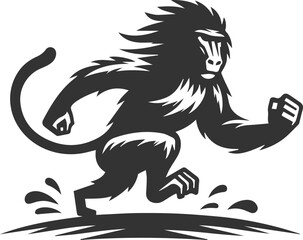 Animal vector baboon silhouette