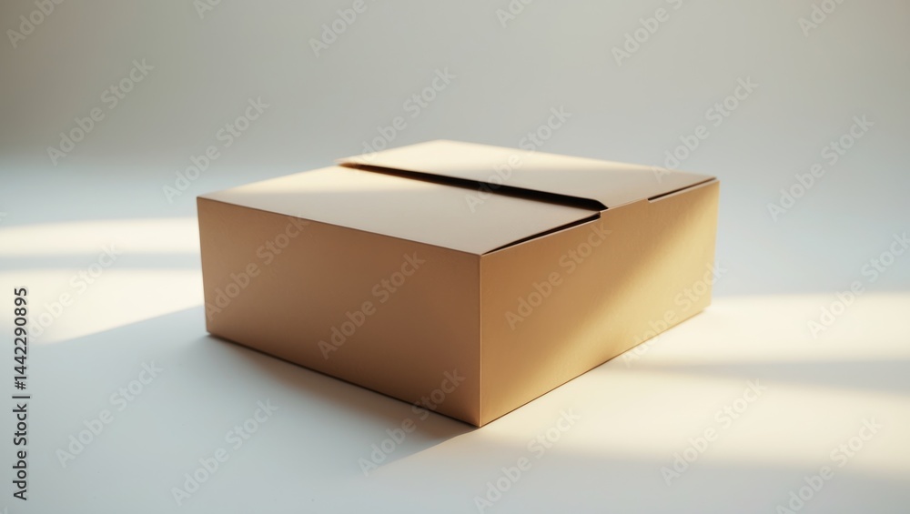 Aufkleber Cardboard Box in Isolation on Background