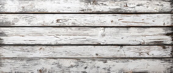 Fototapeta premium From a top view, a wooden plank panel forms the background with a white wood texture