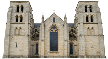 Isolated Ancient Stone Abbey showcasing Medieval Architecture