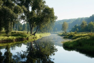 The Taunton River at a Wildlands Trust preserve in Raynham, Massachusetts, is particularly serene in the early morning