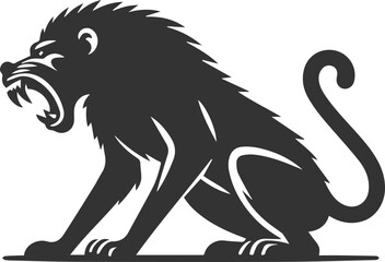 Animal vector baboon silhouette