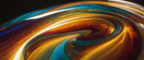 Close up abstract shots depicting glass art bending warm sunlight into vibrant swirling colorful patterns