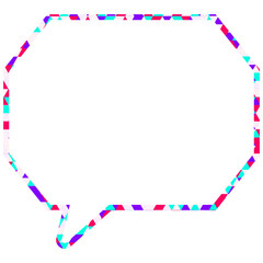 Naklejka premium ステンドグラス風吹き出し 三角形模様 角のある八角形