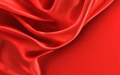 Obraz premium The scene features a background with 3D illustration of luxury red silk velvet curtains