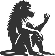 Animal vector baboon silhouette