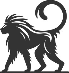 Animal vector baboon silhouette