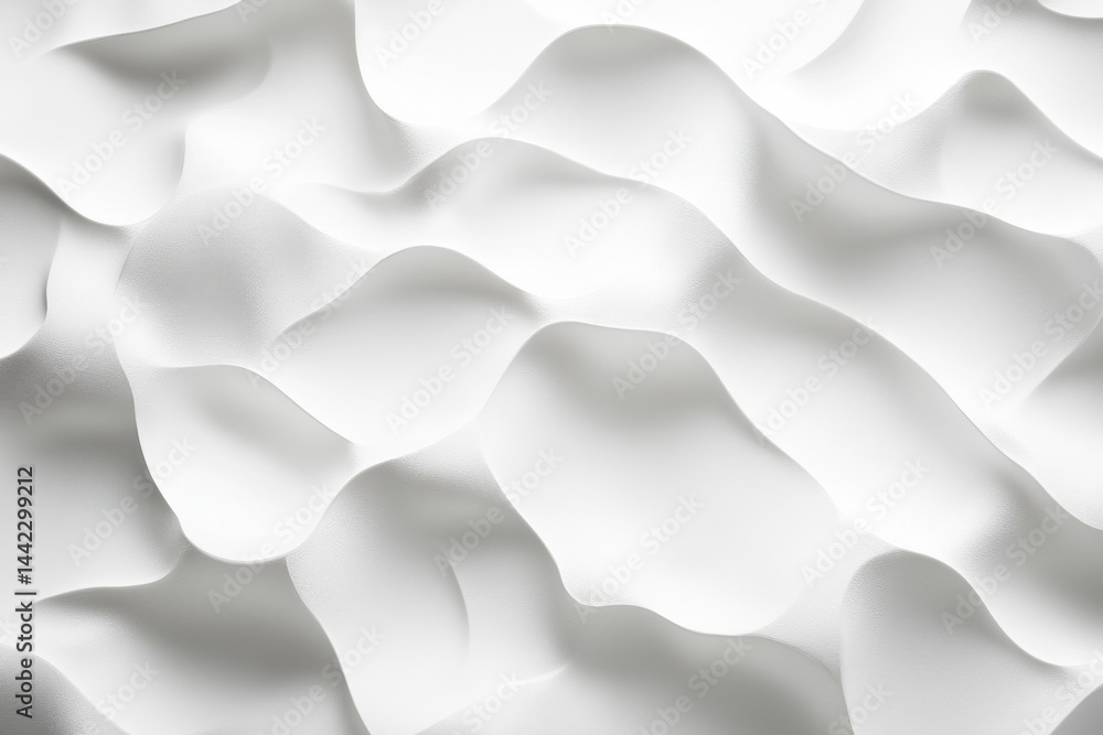 Aufkleber Abstract curves in white create a dynamic interplay of light and shadow, suggesting movement and flow in a minimalist composition.