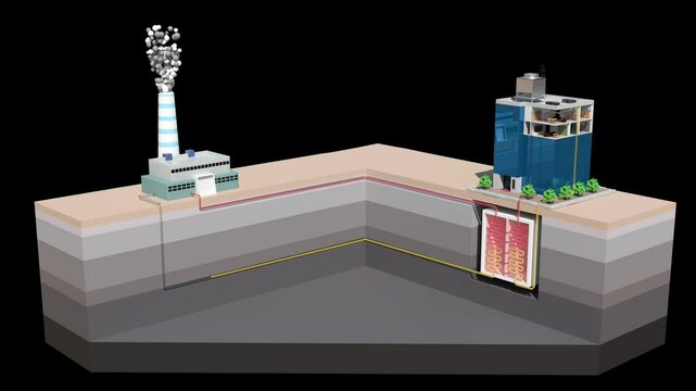 Heating and cooling of the building of a combined heat and power plant