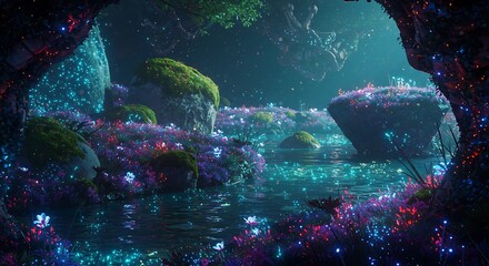 Obraz premium Ephemeral Luminescence AI Generated