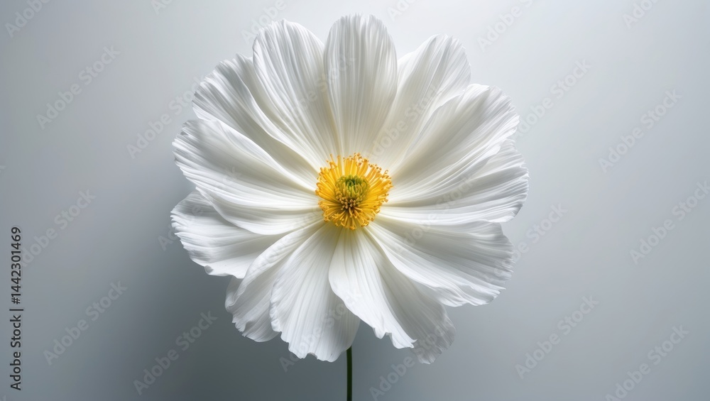 Poster cosmos flower in white with isolated background and clipping path