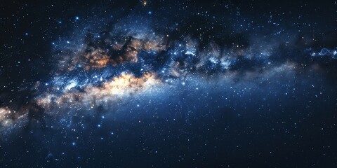Fototapeta premium Vast galaxy filled with stars and cosmic clouds captured from a distant viewpoint in deep space