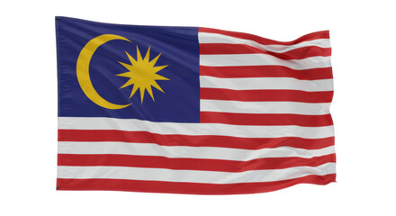 Isolated Waving Flag of Malaysia Symbolizing National Pride