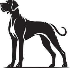 Great Dane Vector Design Black and White Silhouette Artwork