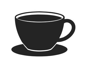 coffee cup icon vector silhouette illustration isolated on white background