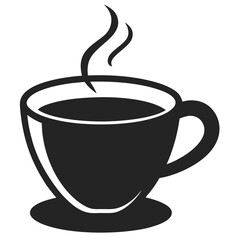 coffee cup vector silhouette illustration isolated on white background