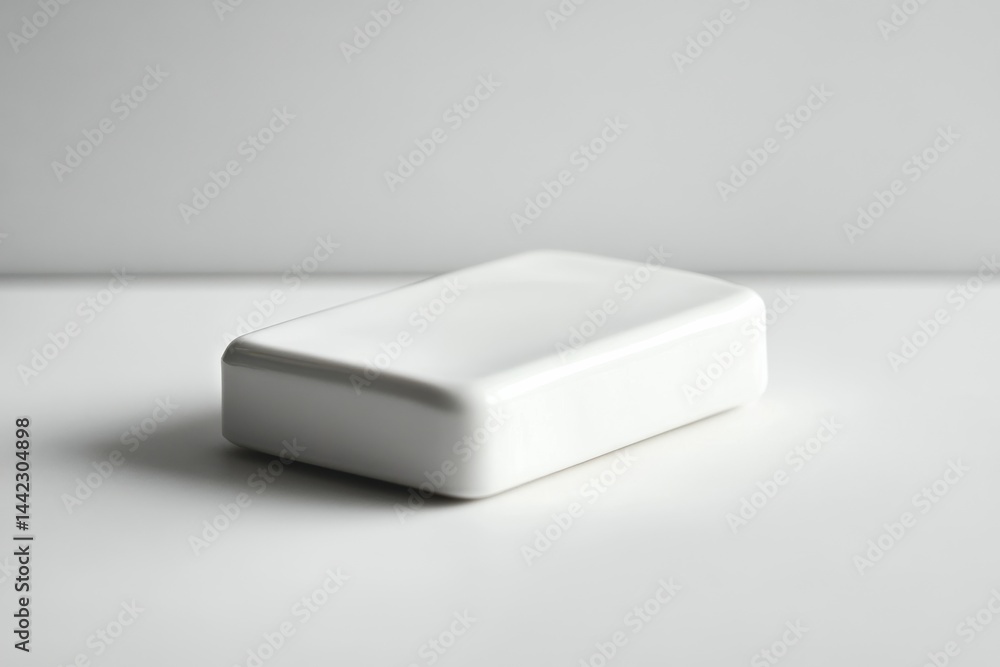 Aufkleber Clean, minimalistic image of a white rectangular solid with rounded edges, perfect for showcasing products or designs.
