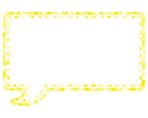 ステンドグラス風吹き出し　三角形模様　四角形