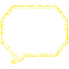 ステンドグラス風吹き出し　三角形模様　角のある八角形