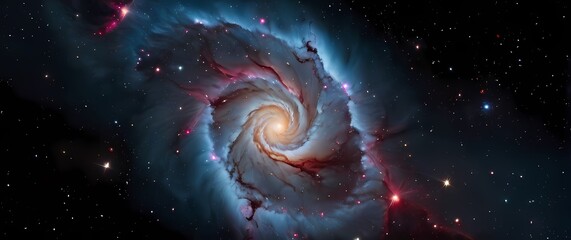 Bright cosmic nebulae swirling with star clusters against deep black galactic velvet backdrops