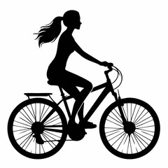Fototapeta premium A vector women bicycling.