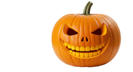 Isolated Spooky Halloween Jack-o-Lantern Pumpkin