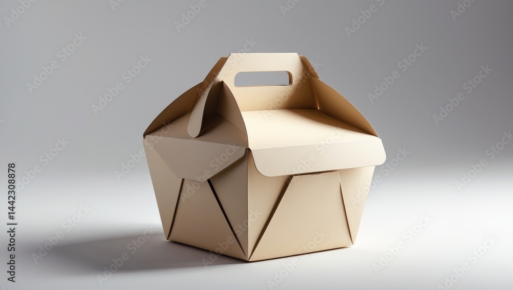 Aufkleber cardboard food box displayed on a white background with clipping path