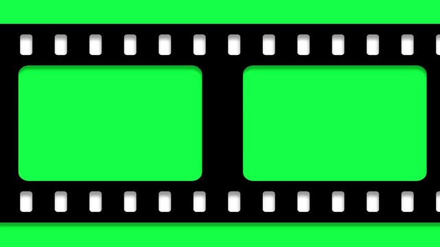 Classic Flim negative reel animation with green screen