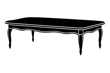 Coffee Table vector silhouette illustration isolated on white background
