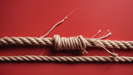 Damaged rope in the background.