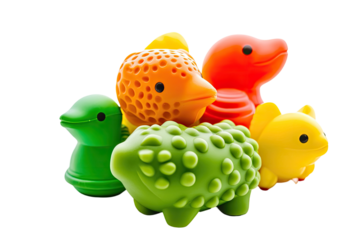 Colorful animal-shaped toys  Playful and textured
