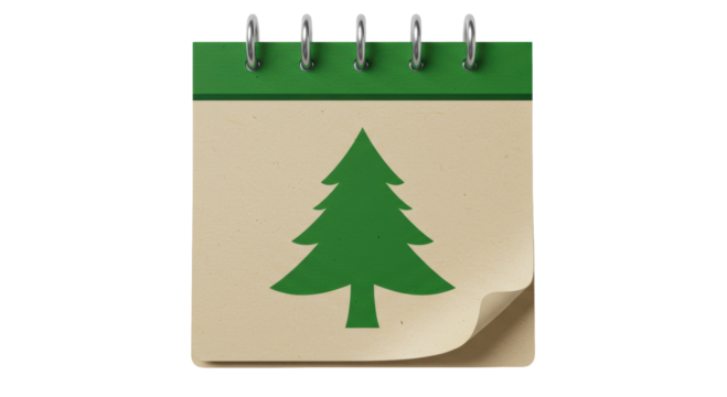 Isolated Calendar with Christmas Tree Symbolizing December Holidays