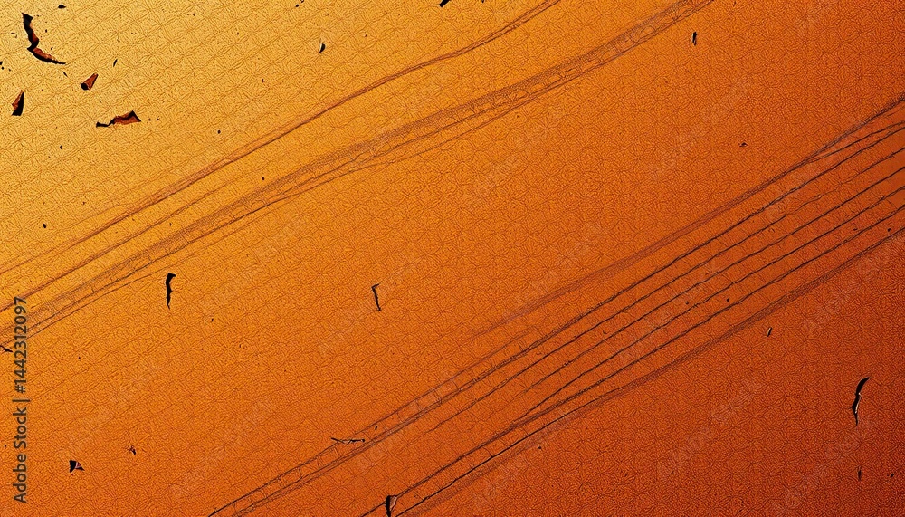 Poster abstract orange and brown metallic texture with linear pattern