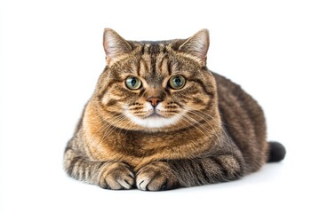 Fototapeta premium A tabby cat lying down pose