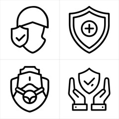 protection icon set
