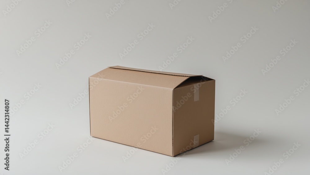 Poster isolated cardboard mailbox against a solid background