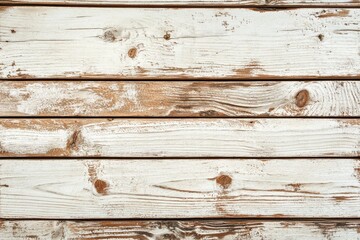 Fototapeta premium Horizontal wooden planks with faded white paint.