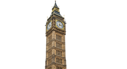 Isolated Big Ben Clock Tower in London