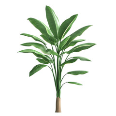 Fototapeta premium Tropical plant with vibrant green leaves against a multicolored striped background a digital art piece