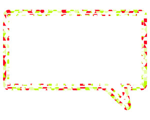 ステンドグラス風吹き出し　三角形模様　四角形