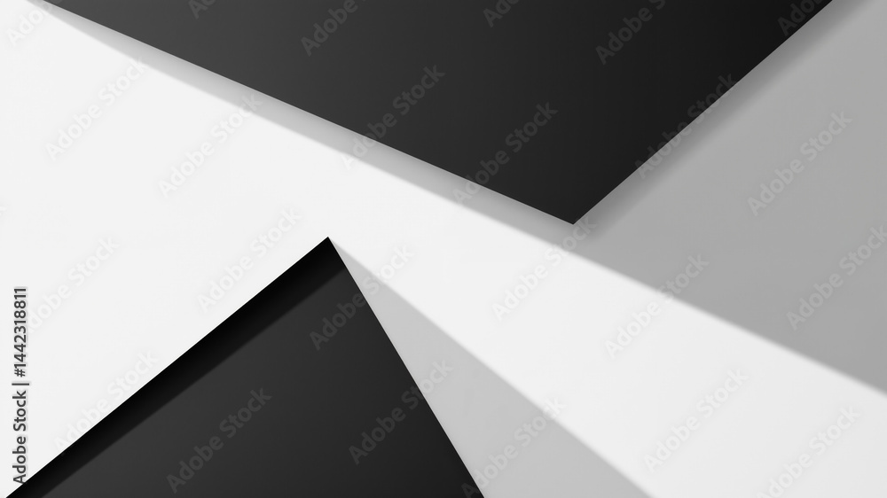 Poster the image shows a black and white abstract background with a diagonal pattern of black and grey tria