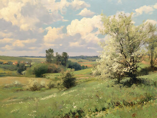 Vintage Wildflower Field Print