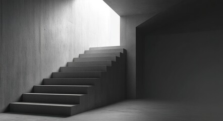 Minimalist Gray Staircase Design Symbolizing Progress And Upward Trajectory