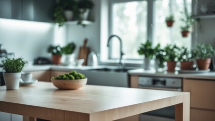 Fototapeta premium Wooden table within an interior setting