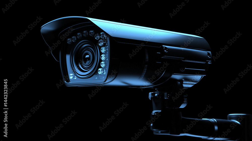Poster high quality digital cctv camera with advanced features for security monitoring. this sleek design e